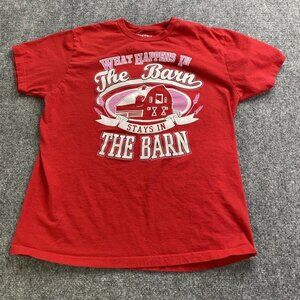 T Shirt‎ Womens Large Red What Happens in the Barn Stays in the Barn Lifestyle